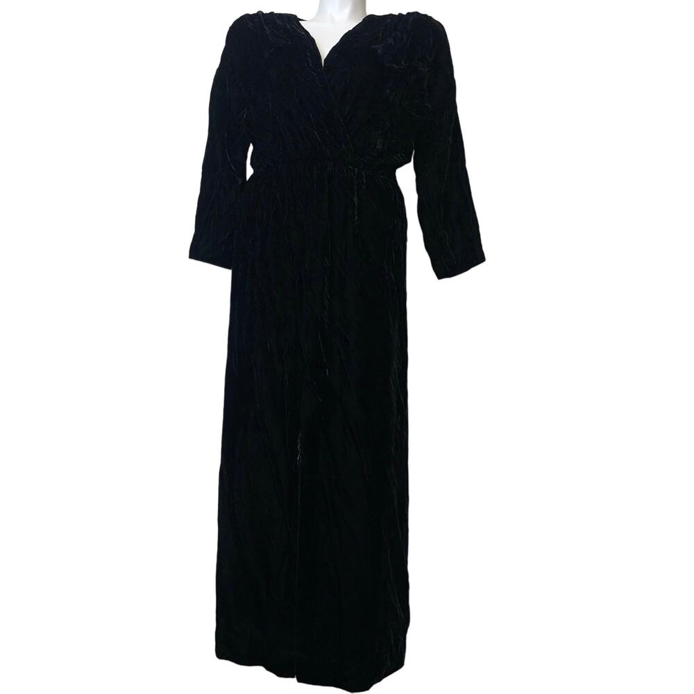 Custom Made Maxi WhimsyGoth Velvet Black Dress Size L/XL